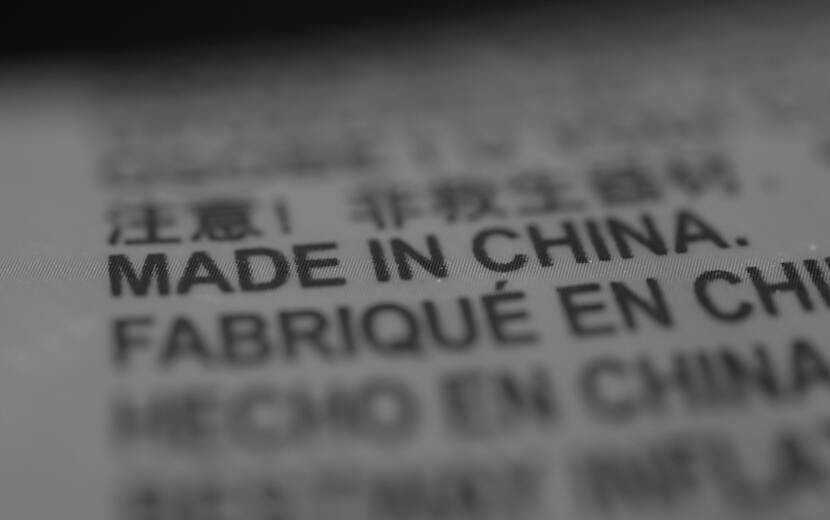 Foto van de tekst "Made in China"