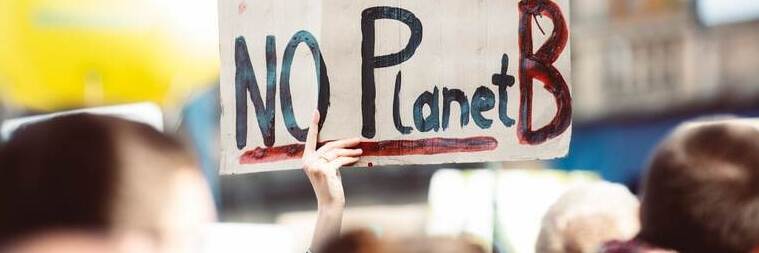 Protestbord "there is no planet B"